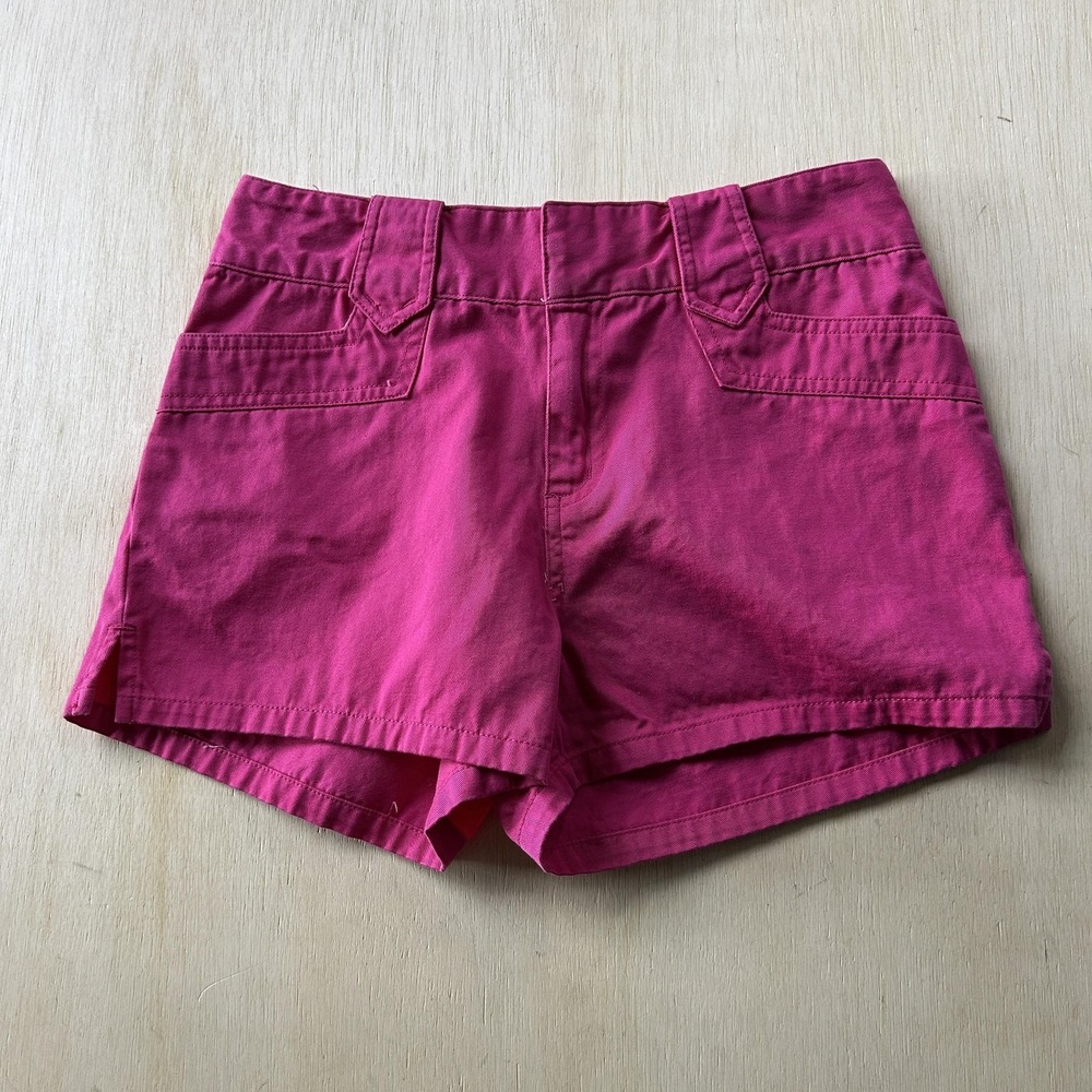 Y2K Route 66 Shorts Girls 14 Pink Twill Chino Cotton Pockets Casual Wear Summer